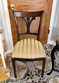 BUY IT NOW!  Lot #204, Carved Mahogany Wood Chair with Upholstered Seat, $45