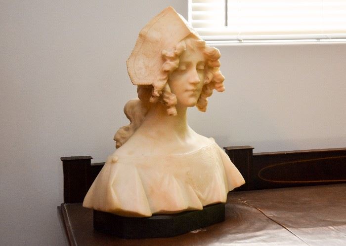 BUY IT NOW! Lot #212, Antique Victorian Alabaster Bust / Sculpture, $900