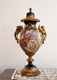 BUY IT NOW! Lot #213, Monumental Antique 19th Century French Sevres Porcelain Urn with Ormolu, $2,500 (Approx. 26" H)