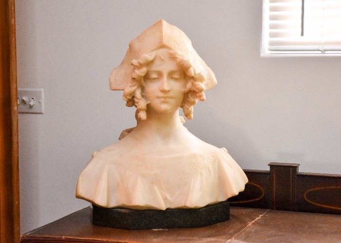 BUY IT NOW! Lot #212, Antique Victorian Alabaster Bust / Sculpture, $900