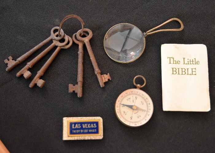 Skeleton Keys, Compass, Small Magnifying Glass, The Little Bible