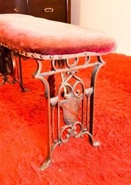 Antique Bench with Metal Base