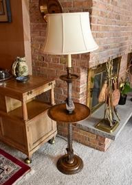 Vintage Wood Lamp Table