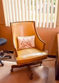 Vintage Swivel Office / Executive Chair (Nailhead Trim)