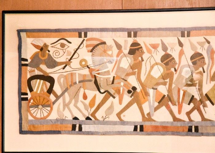 Framed Egyptian Tapestry / Fabric Art
