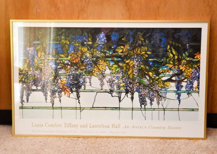 Framed Tiffany Glass Museum Exhibition Poster