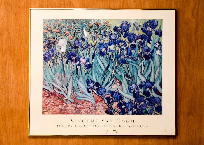 Framed Van Gogh Museum Exhibition Poster (Irises)