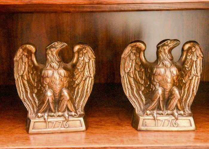 Brass 1776 Eagle Bookends