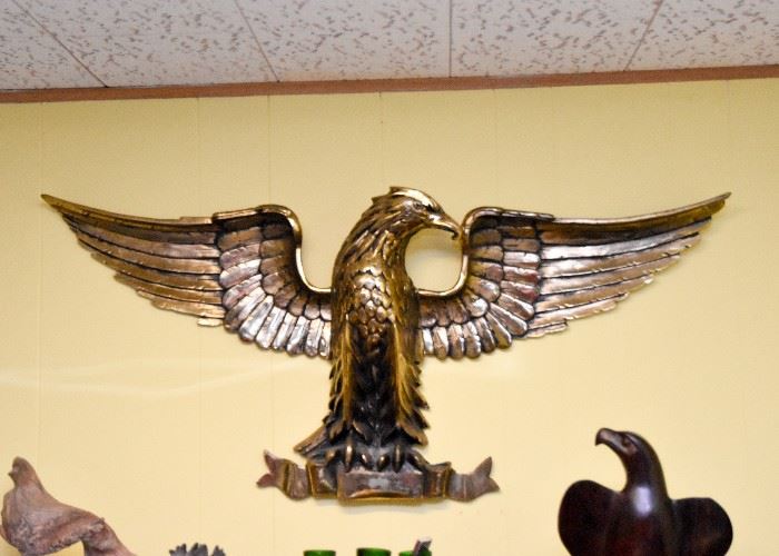 Metal Eagle Wall Hanging (Brass Finish)--great over a mantle!