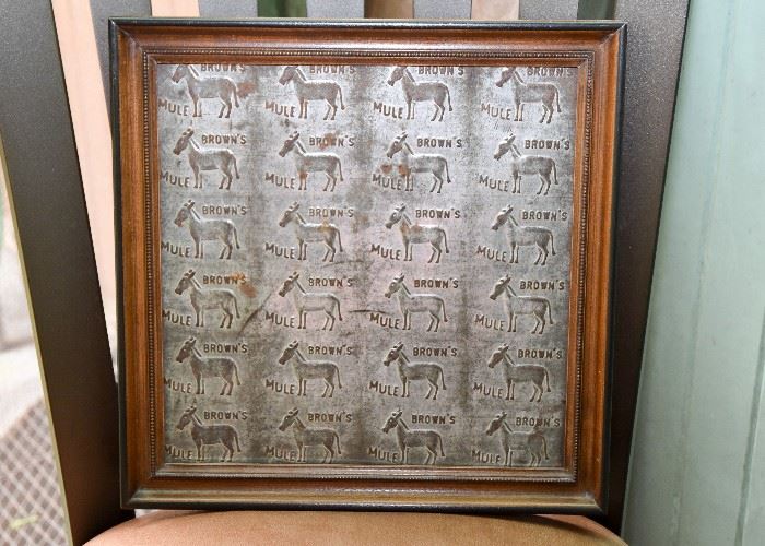 Framed Vintage Tin Chewing Tobacco Molds