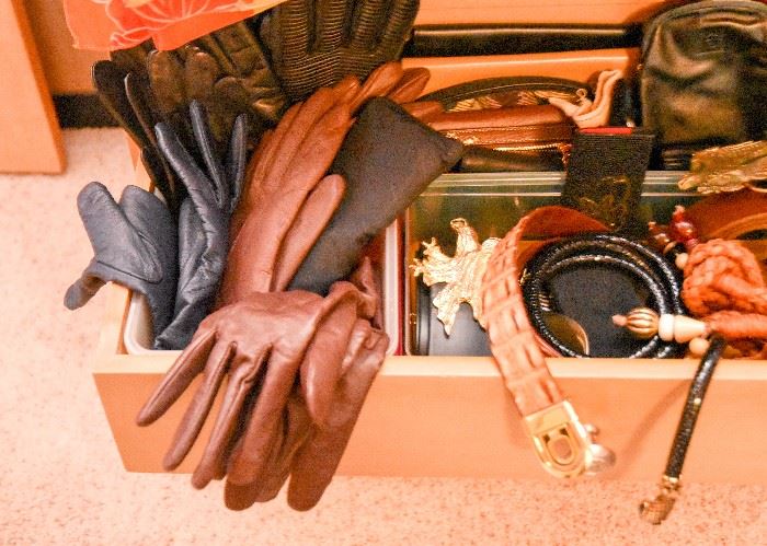 Women's Leather Gloves, Belts, Wallets