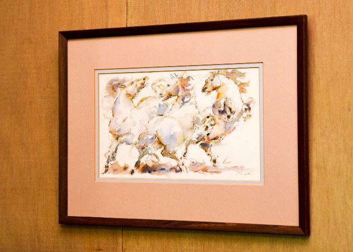 Framed Artwork (Horses)