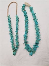 Carved turquoise necklaces