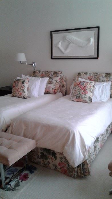 Upholstered twin beds