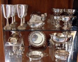 La Paglia Designed goblets, sherbets, Buccelati, Tiffany, Towle butter dish