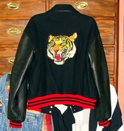 Rare Ralph Lauren varsity Tiger Jacket, leather and wool
