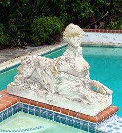 18th century Marie Antoinette garden sphinx