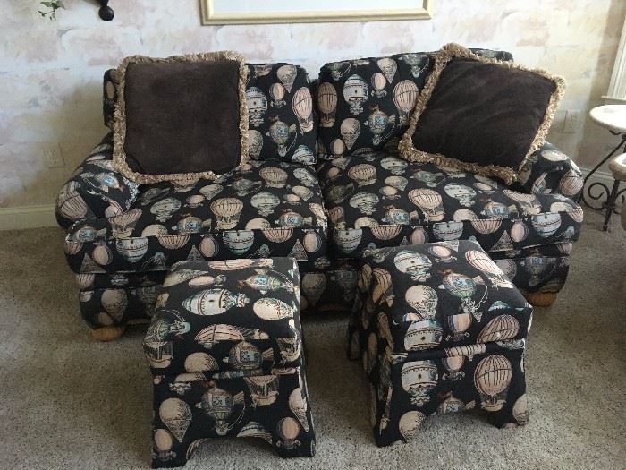 Love seat with ottomans