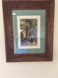 Another print with a beautiful oak frame.