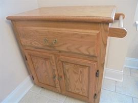 Oak serving cart