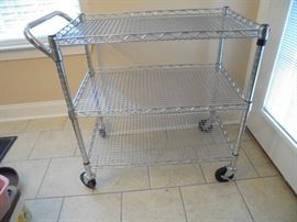 4 wheel metal serving cart