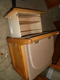 oak office chair w/lockable file cabinet built in