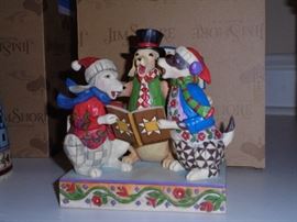 Jim Shore figurines: (with boxes) Caroling Canines 