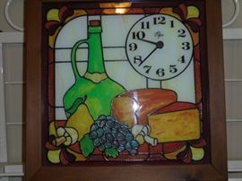Faux stain glass clock