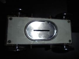 Vintage 1970's Banthrico metal 1902 Rambler coin bank