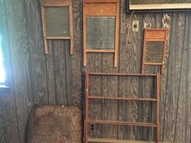 Wash boards, clothes drying rack