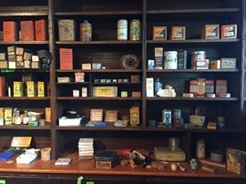 Advertising boxes, old boxes with product in them