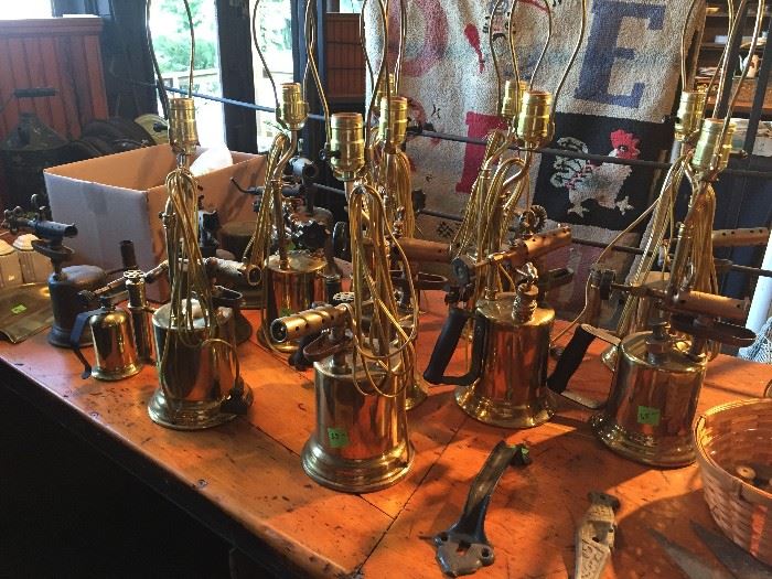 Brass torches made into lamps
