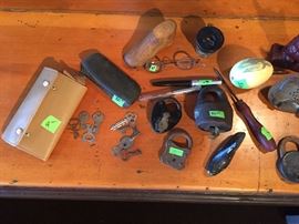 Old keys, locks, glasses, cookie cutters