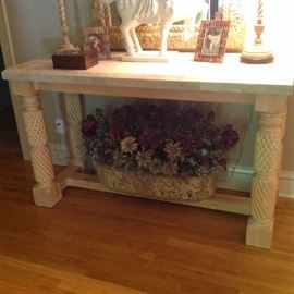 Large Marble Top Foyer Table - 66" wide x 26.5" deep x 40" tall - $ 480.00