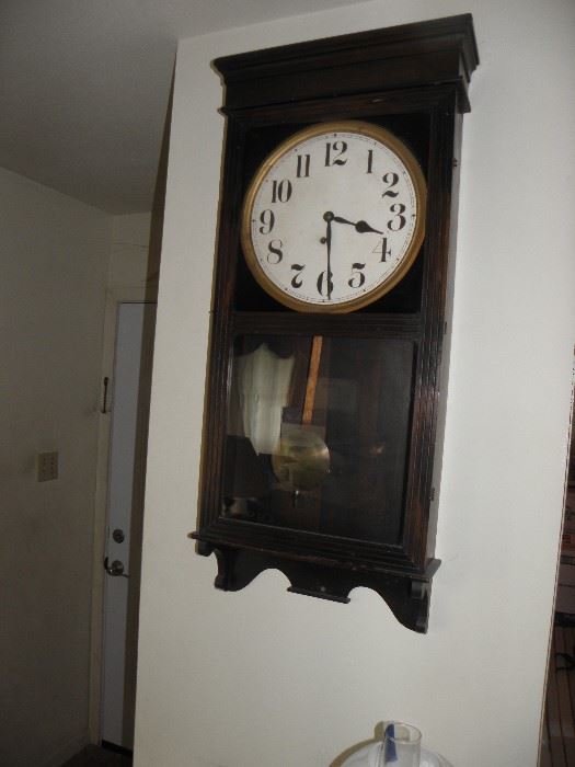 Early 1900s wall clock.  Works