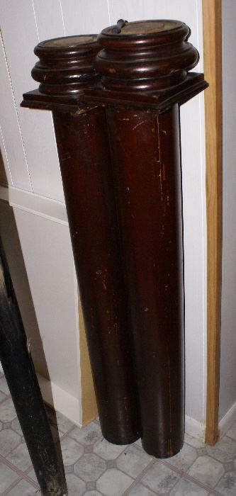 2 Architectural Wood Columns 4 Foot Tall