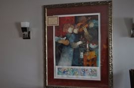 Alvar Suñol Munoz-Ramos “Muses de L’Artista 157/250 stone lithograph w/mixed media