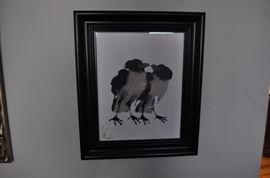 Japanese print of two birds