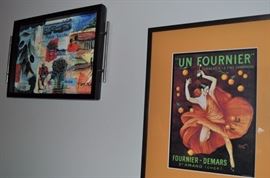 Tray, professionally framed calendar art