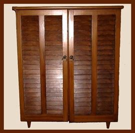 Louvered Cupboard with Shelves 
