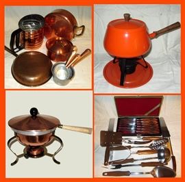 Lots of Nice Kitchen Items Including Copper and Mid Century Modern Utensils  