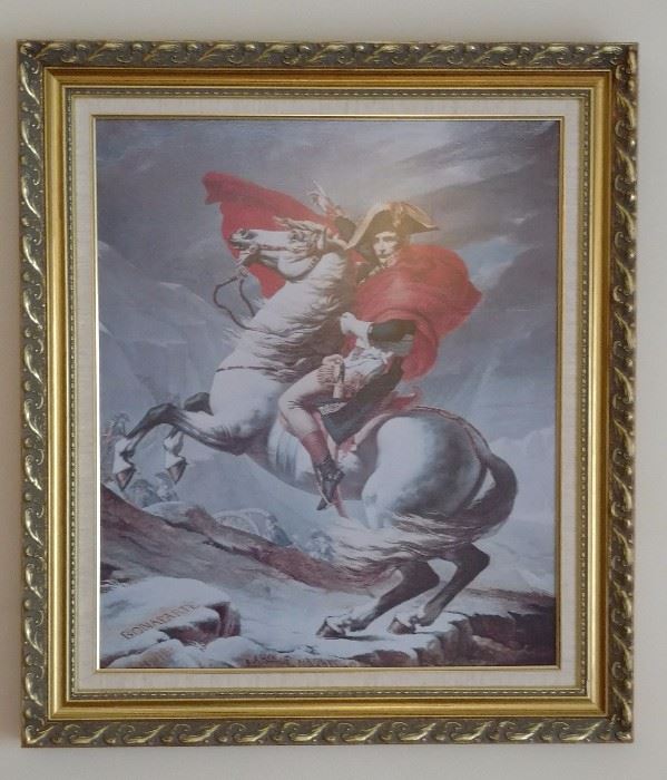 Napoleon Bonaparte at Mont St. Barnard Pass by Jaques Louis David.
