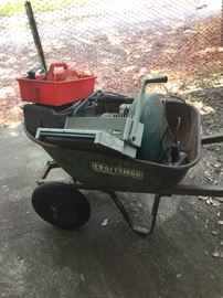 Stuff in the wheel barrow