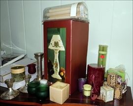 Candles and Candle Holders.