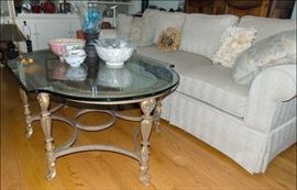 Hollywood Regency Cocktail Table.  Broyhill Sofa.