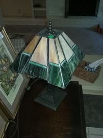 Mission stained glass lamp