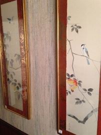 Two Asian style framed art