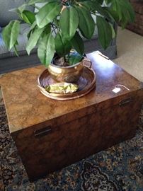 This trunk serves perfectly as a coffee table.
