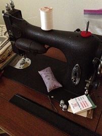 Sewing machine and notions are available.
