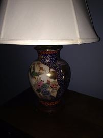 One of two Asian design lamps